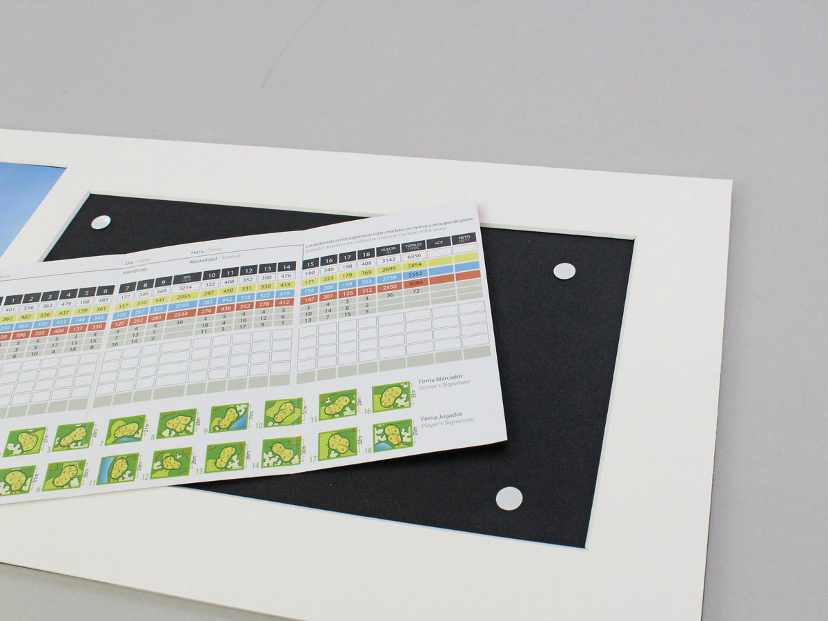 Personalised Golf Score Card Display Frame, With 6x4" Photo. 30x40cm Frame | Score Card sizes can vary - Check your size before purchase. - PhotoFramesandMore - Wooden Picture Frames