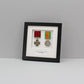 Personalised Military and Service Medal display Frame for Two Medals. 20x20cm. Handmade by Art@Home. War Medals. WW1. WW2. - PhotoFramesandMore - Wooden Picture Frames