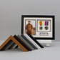 Personalised Military and Service Medal display Frame for Two Medals and a 6x4" Photograph. A4. Handmade. War Medals. WW1. WW2. - PhotoFramesandMore - Wooden Picture Frames