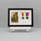 Personalised Military and Service Medal display Frame for Two Medals and a 6x4" Photograph. A4. Handmade. War Medals. WW1. WW2. - PhotoFramesandMore - Wooden Picture Frames
