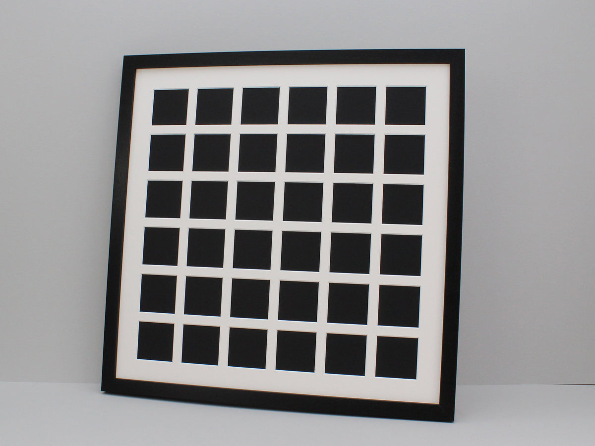 Instax Square Multi Aperture Wooden Photo Frame. Holds Thirty-Six 62mmx62mm sized Photos. 50x50cm. - PhotoFramesandMore - Wooden Picture Frames