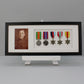 Military  Medal display Frame for Five Medals and one 6x4" Photo | WW1 | WW2 - PhotoFramesandMore - Wooden Picture Frames