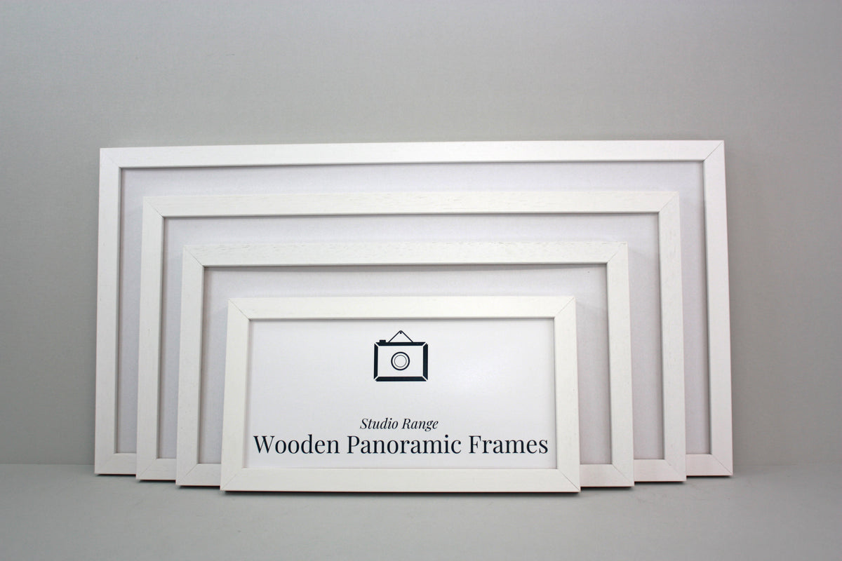 White Panoramic Picture Frames - Studio Range - PhotoFramesandMore - Wooden Picture Frames