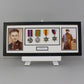 Personalised Military Medal display Frame for Four Medals and Two 6x4" Photographs. 20x50cm. - PhotoFramesandMore - Wooden Picture Frames
