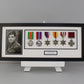 Personalised Military and Service Medal display Frame for Six Medals and a 6x4" Photograph. 20x50cm. - PhotoFramesandMore - Wooden Picture Frames