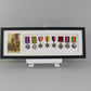 Military and Service Medal display Frame for Eight Medals and a 6x4" Photograph. 20x60cm. Handmade by Art@Home. War Medals. WW1. WW2. - PhotoFramesandMore - Wooden Picture Frames