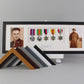 Personalised Military Medal display Frame for Five Medals and two 6x4" Photographs. 20x60cm.  War Medals. - PhotoFramesandMore - Wooden Picture Frames