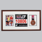 Sports Medal Display Frame for Medal, Race Bib and Photo. Traditional Style Frame. Perfect to showcase Marathon Medals. - PhotoFramesandMore - Wooden Picture Frames