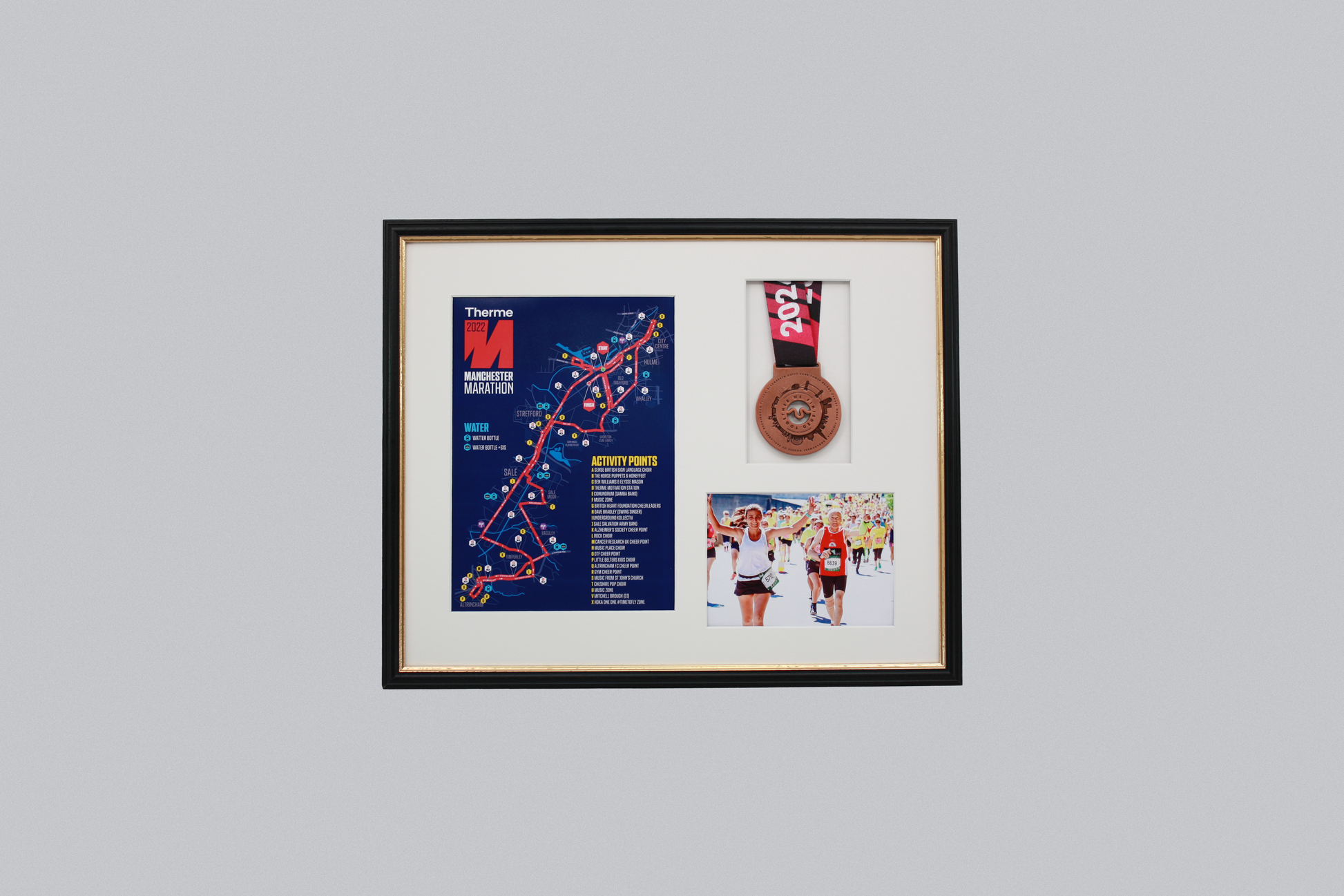 Medal display Frame with Apertures for  Portrait A4 Map or certificate & 5x7" Photo. Traditional Style - PhotoFramesandMore - Wooden Picture Frames