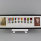 Personalised Military Medal display Frame for Eight Medals and two 6x4" Photographs. 20x70cm.  War Medals. - PhotoFramesandMore - Wooden Picture Frames