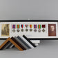 Personalised Military Medal display Frame for Eight Medals and two 6x4" Photographs. 20x70cm.  War Medals. - PhotoFramesandMore - Wooden Picture Frames