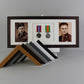 Military and Service Medal display Frame for Two Medals and two 6x4" Photographs. 20x50cm. | Service Medal | War Medal | WW1 | WW2 | - PhotoFramesandMore - Wooden Picture Frames