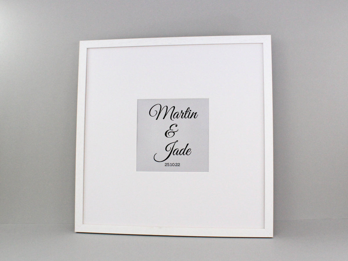 Wedding Signing Frames. 50x50cm. With 8x8inch Aperture for personalised Name/Quote or for a Photo. Wedding Guestbook. - PhotoFramesandMore - Wooden Picture Frames