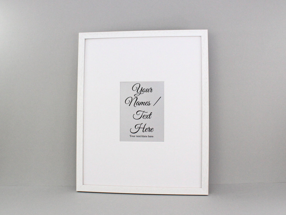 Wedding Signing Frames. 40x50cm. With 8x6" Aperture for personalised Name/Quote or for a Photo. Wedding Guestbook. Handmade by Art@Home. - PhotoFramesandMore - Wooden Picture Frames
