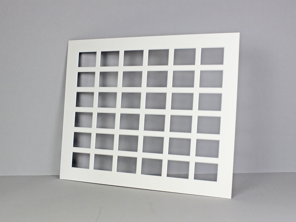 Instax Mini Mount. To Suit Thirty-Six 46x62mm sized Photos. Outer Mount size 40x50cm. Portrait or Landscape. - PhotoFramesandMore - Wooden Picture Frames