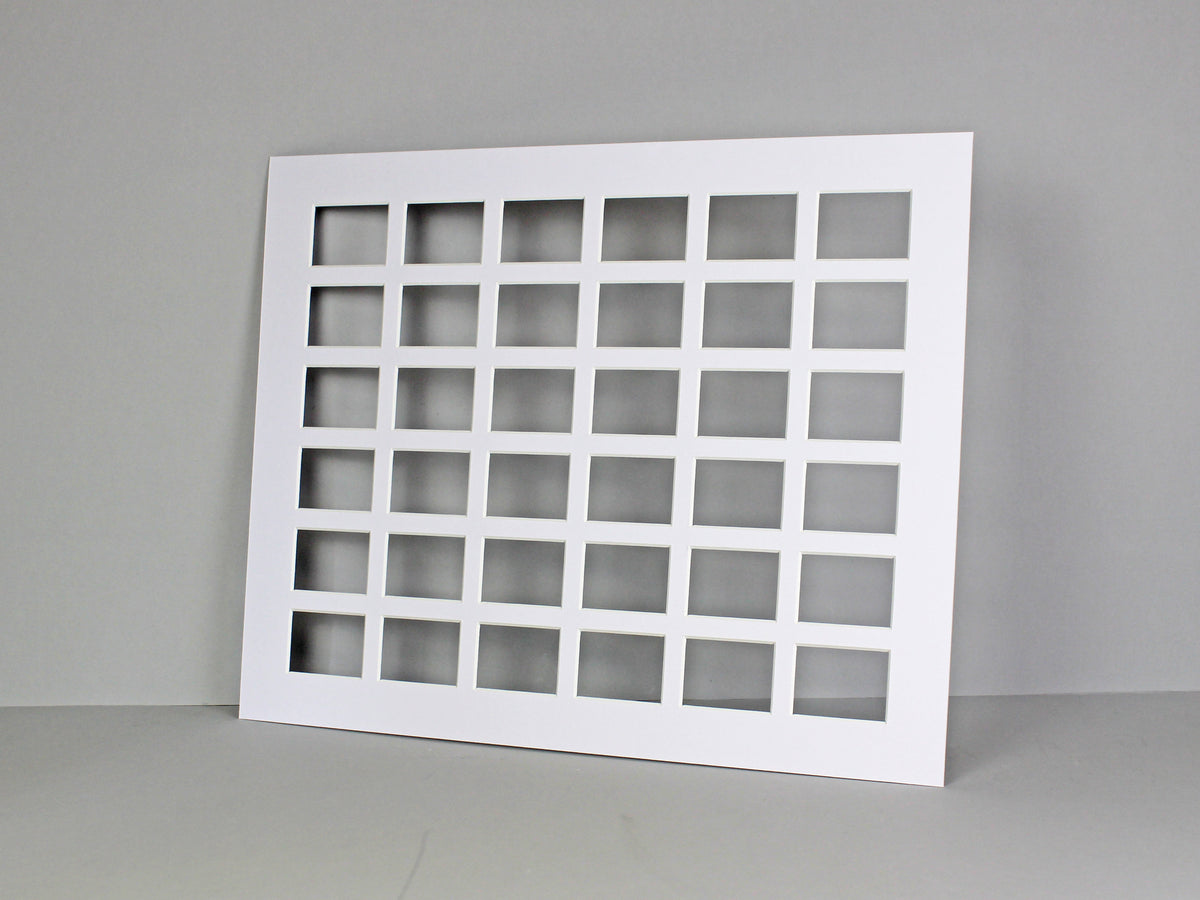 Instax Mini Mount. To Suit Thirty-Six 46x62mm sized Photos. Outer Mount size 40x50cm. Portrait or Landscape. - PhotoFramesandMore - Wooden Picture Frames