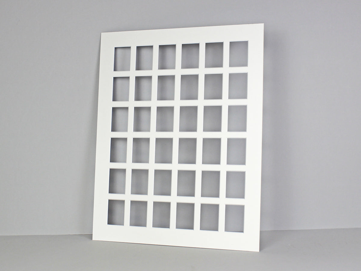 Instax Mini Mount. To Suit Thirty-Six 46x62mm sized Photos. Outer Mount size 40x50cm. Portrait or Landscape. - PhotoFramesandMore - Wooden Picture Frames