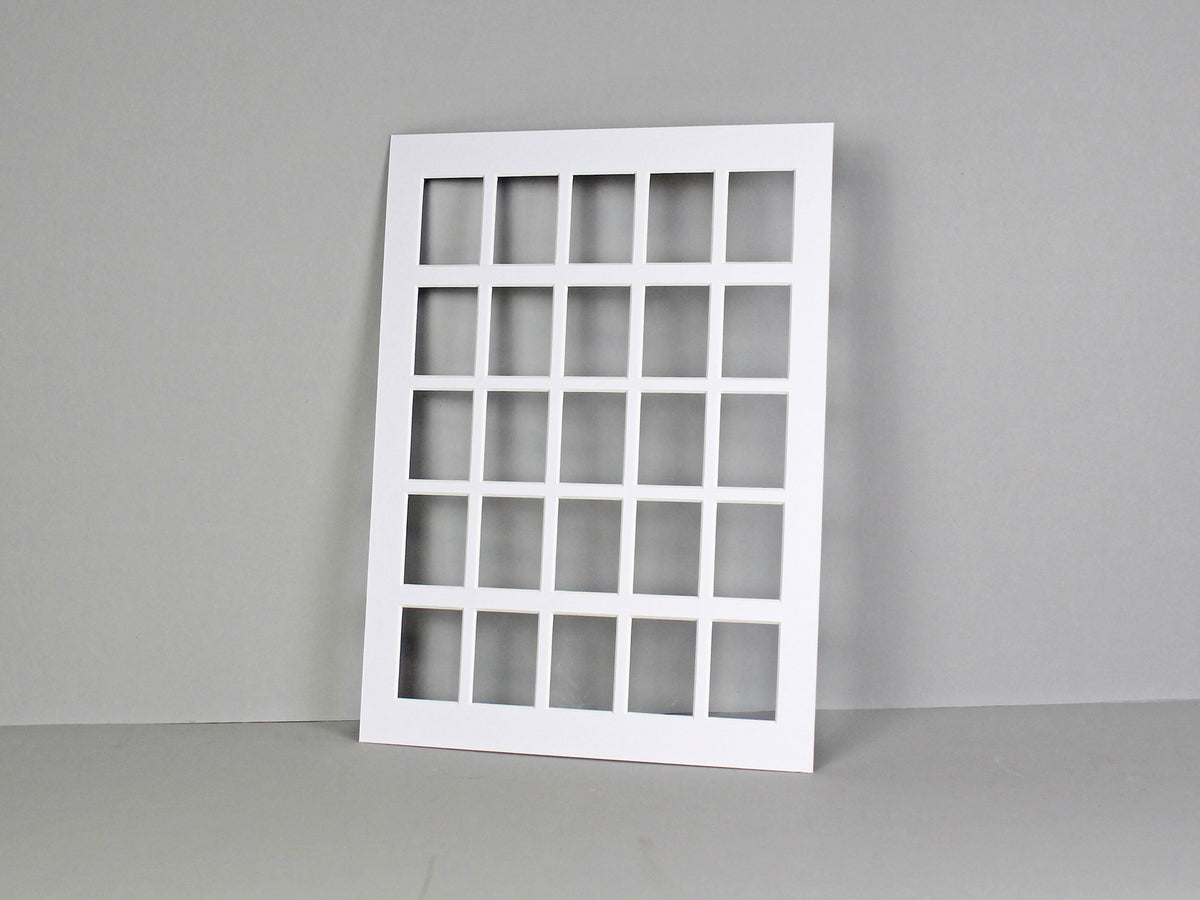 Instax Mini Mount. To Suit Twenty-Five Instax Mini sized Photos. Outer Mount size 30x40cm. Portrait or Landscape. - PhotoFramesandMore - Wooden Picture Frames