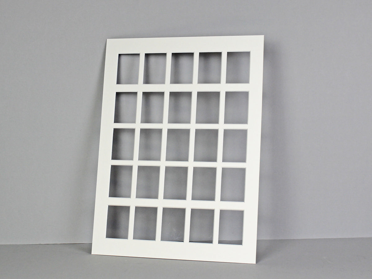 Instax Mini Mount. To Suit Twenty-Five Instax Mini sized Photos. Outer Mount size 30x40cm. Portrait or Landscape. - PhotoFramesandMore - Wooden Picture Frames