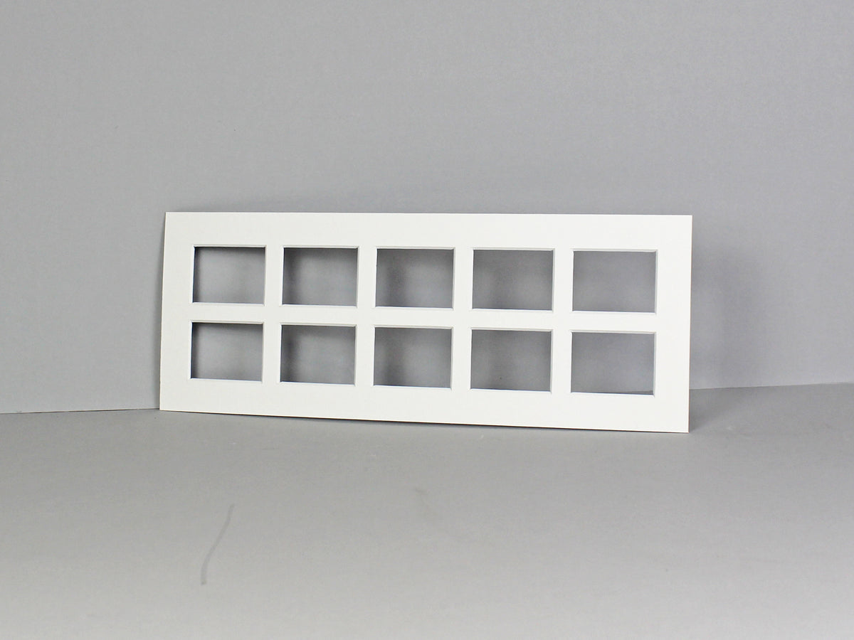 Instax Mini Mount. To Suit Ten instax sized Photos. Outer Mount size 15x40cm. Portrait or Landscape. - PhotoFramesandMore - Wooden Picture Frames