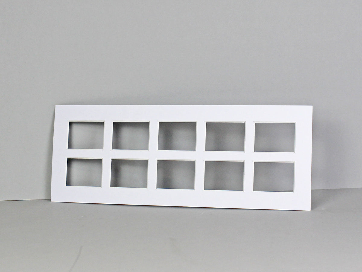 Instax Mini Mount. To Suit Ten instax sized Photos. Outer Mount size 15x40cm. Portrait or Landscape. - PhotoFramesandMore - Wooden Picture Frames