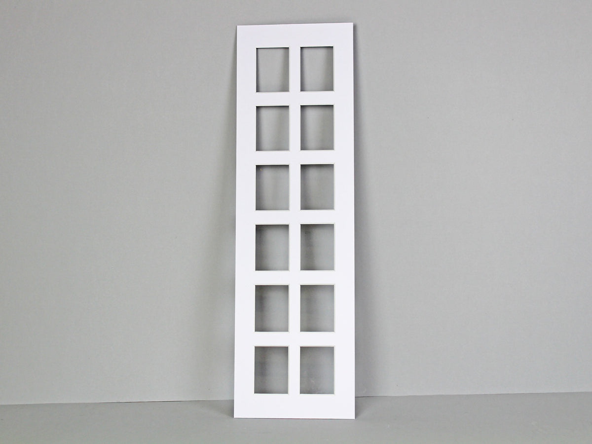 Instax Mini Mount. To Suit Twelve Instax Mini sized Photos. Outer Mount size 15x50cm. Portrait or Landscape. - PhotoFramesandMore - Wooden Picture Frames