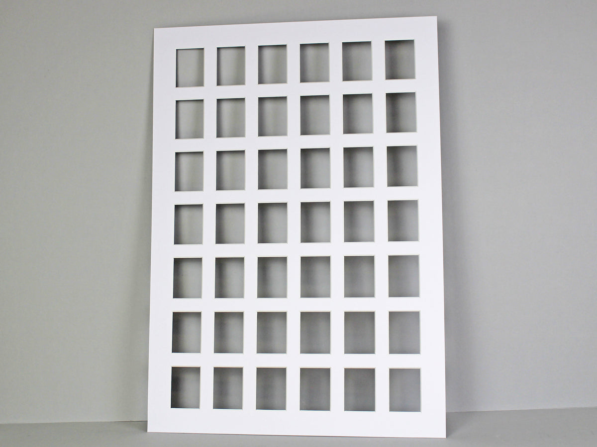 Instax Mini Mount. To Suit Forty-Two 46x62mm sized Photos. Outer Mount size A2 / 42x59.4cm. Portrait or Landscape. - PhotoFramesandMore - Wooden Picture Frames