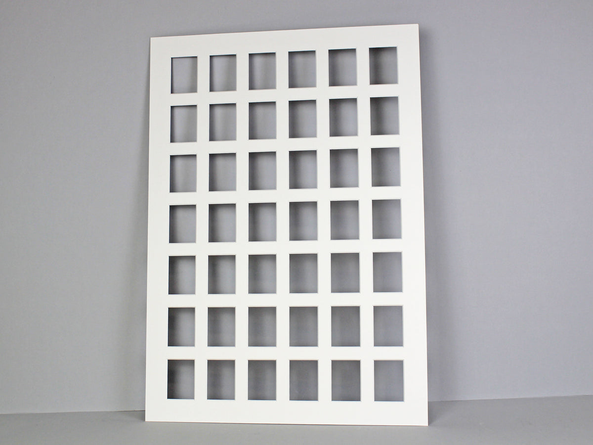 Instax Mini Mount. To Suit Forty-Two 46x62mm sized Photos. Outer Mount size A2 / 42x59.4cm. Portrait or Landscape. - PhotoFramesandMore - Wooden Picture Frames