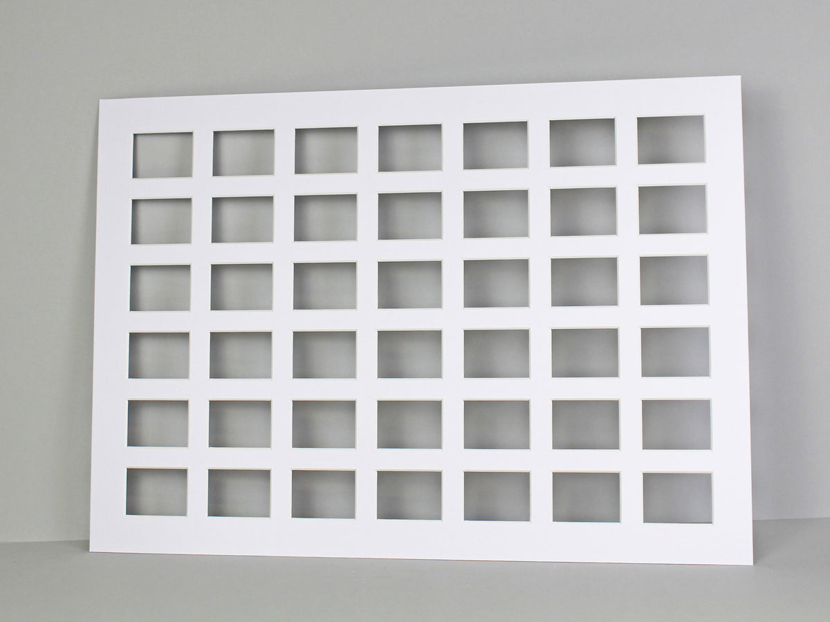 Instax Mini Mount. To Suit Forty-Two 46x62mm sized Photos. Outer Mount size A2 / 42x59.4cm. Portrait or Landscape. - PhotoFramesandMore - Wooden Picture Frames