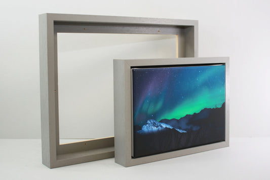 Pale Grey - 40mm Deep Canvas Tray Frames.  Standard Sizes. Floating Effect Frames for Canvases. - PhotoFramesandMore - Wooden Picture Frames