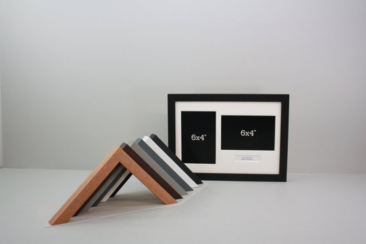 Personalised Mini Caption Frames. To suit two 6x4 inch pictures - PhotoFramesandMore - Wooden Picture Frames