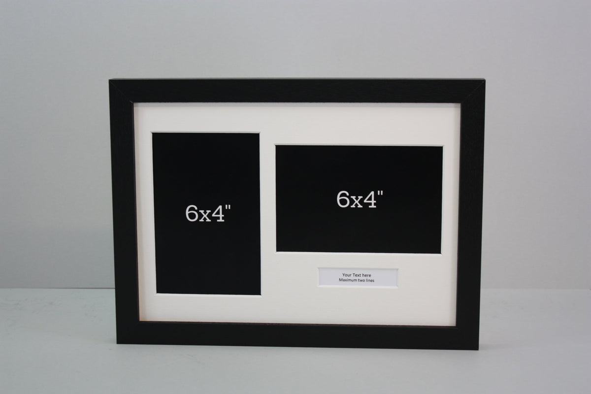Personalised Mini Caption Frames. To suit two 6x4 inch pictures - PhotoFramesandMore - Wooden Picture Frames