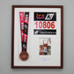 Personalised Medal display Frame with Apertures for Medal, Race Bib, 6x4" Portrait Photo and Text. Traditional Range. - PhotoFramesandMore - Wooden Picture Frames