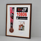 Personalised Medal display Frame with Apertures for Medal, Race Bib, 6x4" Portrait Photo and Text. Traditional Range. - PhotoFramesandMore - Wooden Picture Frames
