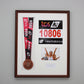 Personalised Medal display Frame with Apertures for Medal, Race Bib, 6x4" Landscape Photo and Text. Traditional Range. - PhotoFramesandMore - Wooden Picture Frames