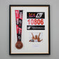 Personalised Medal display Frame with Apertures for Medal, Race Bib, 6x4" Landscape Photo and Text. Traditional Range. - PhotoFramesandMore - Wooden Picture Frames