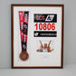 Personalised Medal display Frame with Apertures for Medal, Race Bib, 6x4" Landscape Photo and Text. Traditional Range. - PhotoFramesandMore - Wooden Picture Frames