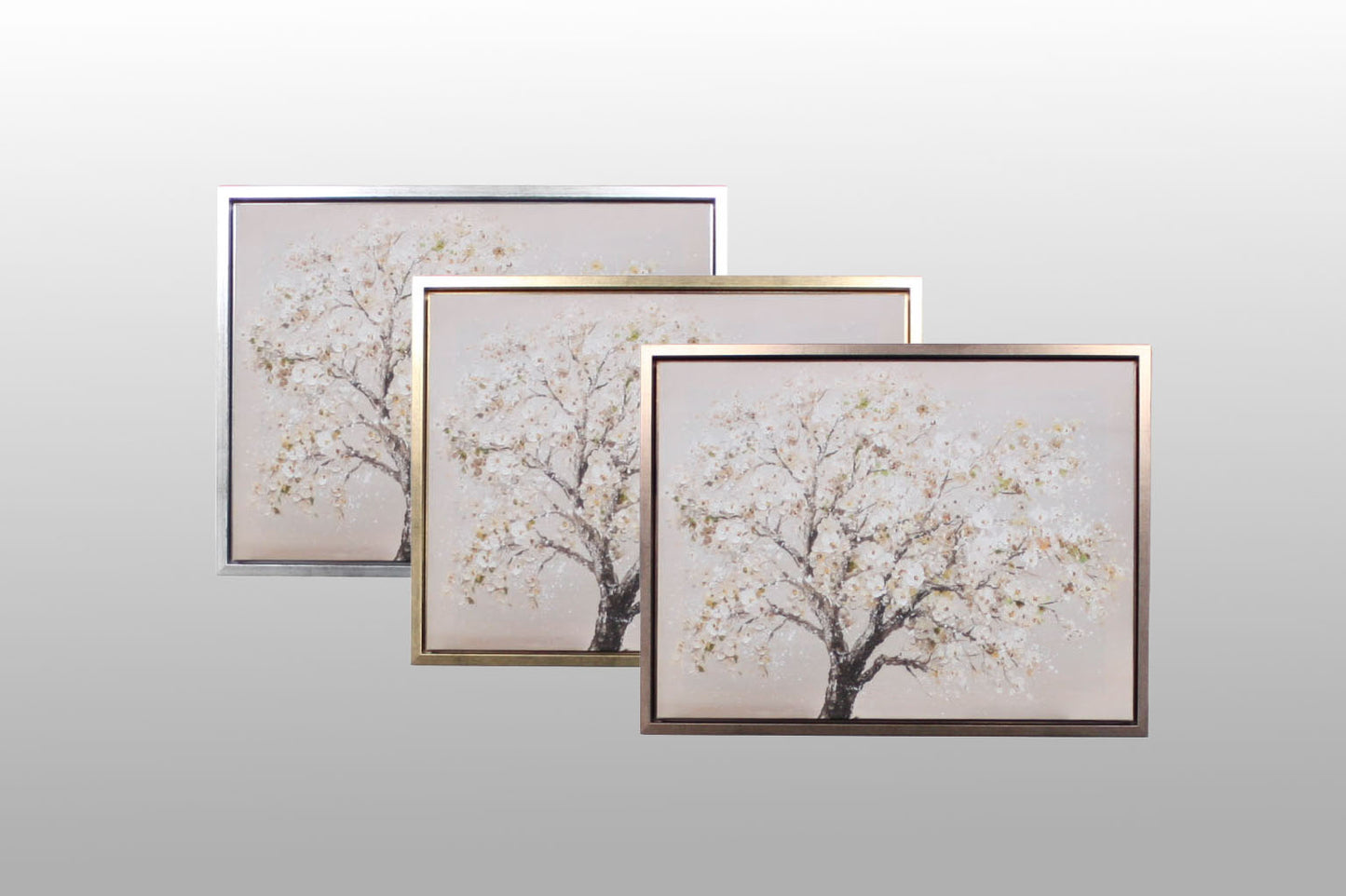 Silver Colour Wooden Tray Frames. 22mm Deep. Standard Size. Floating Effect Frames for Canvas
