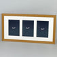 Suits Three 5x7" Photos. 25x50cm. Wooden Multi Aperture/ Collage Frame.