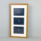 Suits Three 5x7" Photos. 25x50cm. Wooden Multi Aperture/ Collage Frame. - PhotoFramesandMore - Wooden Picture Frames