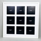 Suits Nine 6x6" Photos. 60x60cm Multi Aperture Photo Frame. - PhotoFramesandMore - Wooden Picture Frames