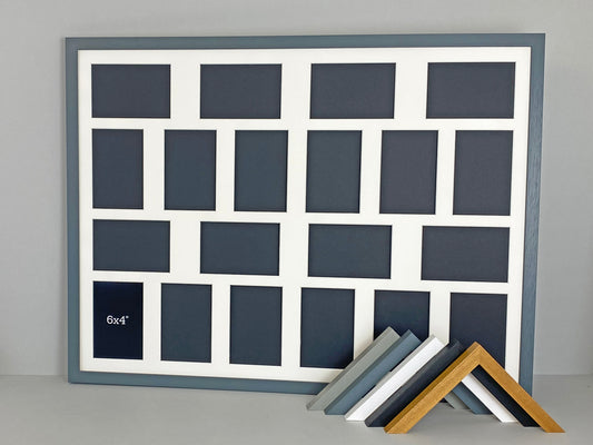 Suits Twenty 6x4"" Photos. Mixed orientation. 60x80cm. Wooden Multi Aperture Picture Frame. - PhotoFramesandMore