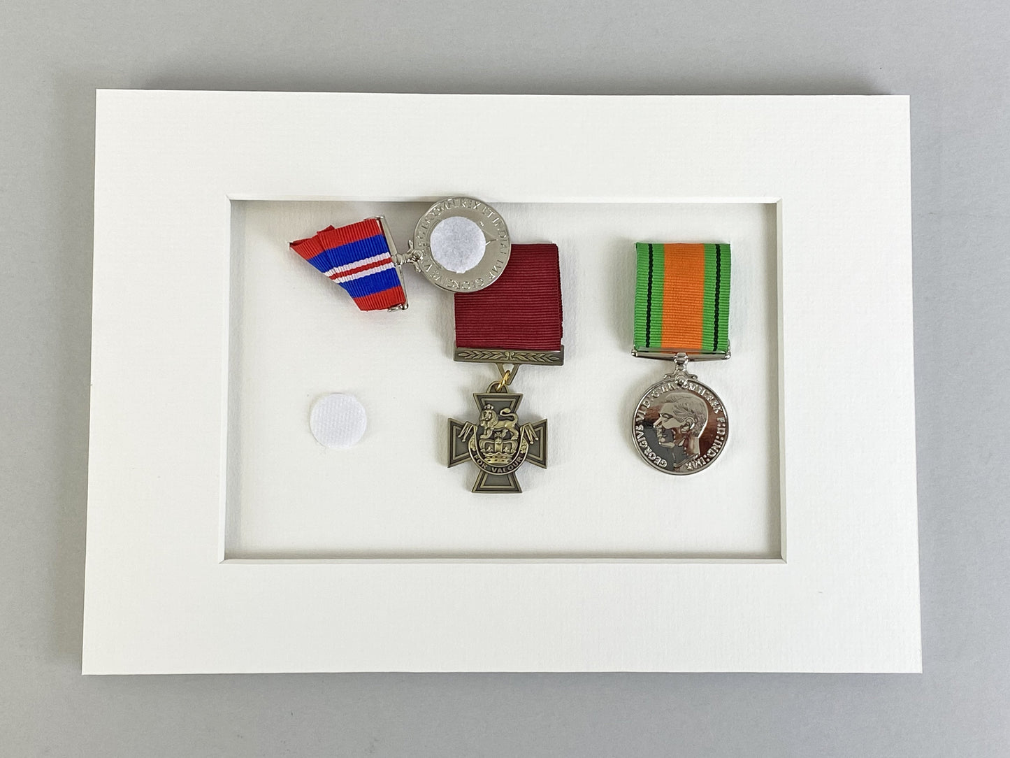 Military and Service Medal display Frame for Two Medals and a 6x4" Photograph. A4. - PhotoFramesandMore - Wooden Picture Frames