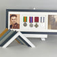 Military and Service Medal display Frame for Four Medals and Two 6x4" Photographs. 20x50cm. - PhotoFramesandMore - Wooden Picture Frames