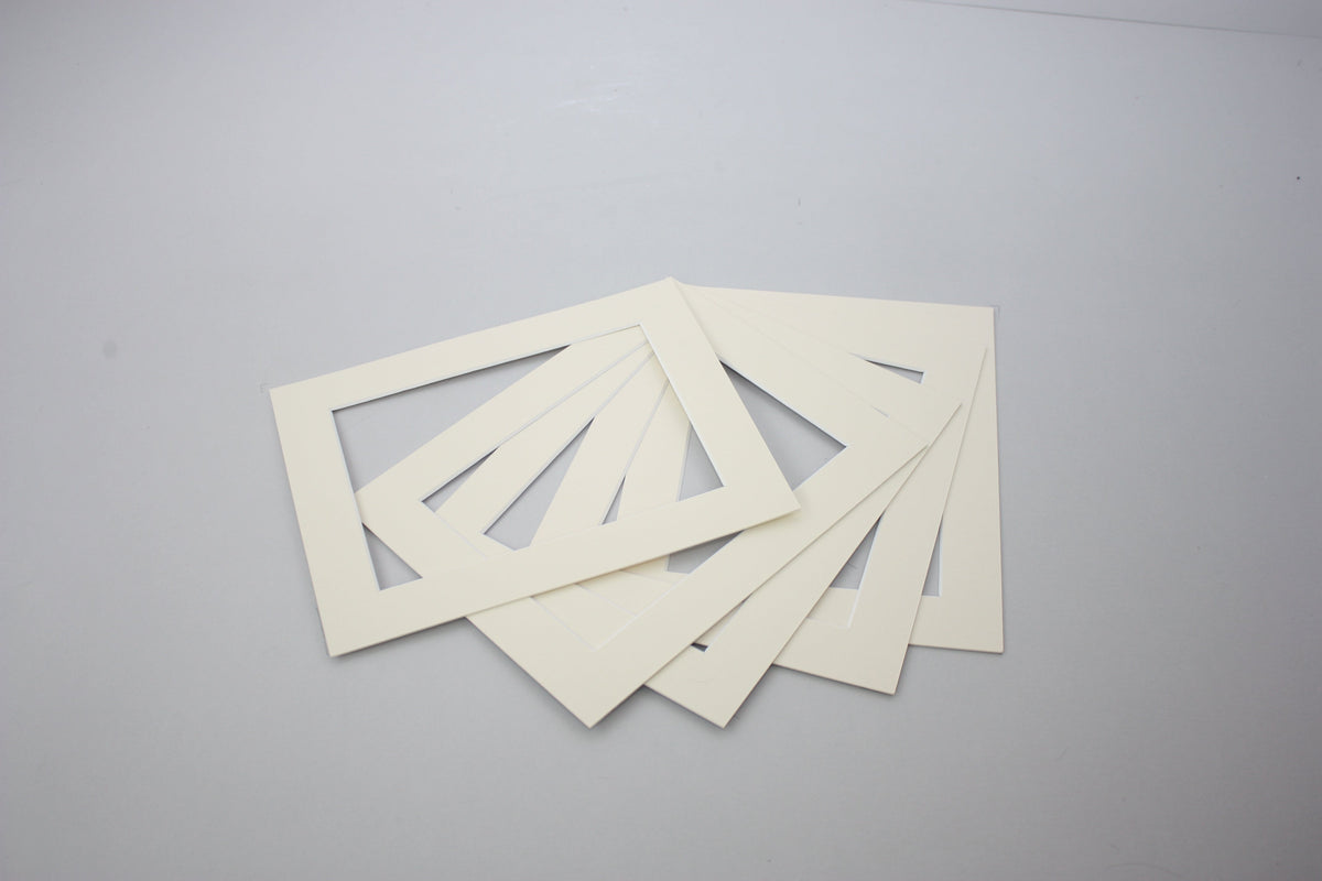 Packs of Mounts - Cream -  Pack of 5/10/20 - PhotoFramesandMore - Wooden Picture Frames