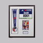 Personalised Medal display Frame with Apertures for Medal, Race Bib (21x16cm), 6x4" Photo and Text. Manchester Marathon