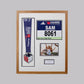 Personalised Medal display Frame with Apertures for Medal, Race Bib (21x16cm), 6x4" Landscape Photo and Text. Manchester Marathon