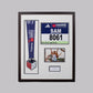 Personalised Medal display Frame with Apertures for Medal, Race Bib (21x16cm), 6x4" Landscape Photo and Text. Manchester Marathon