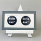 Suits Two 4x4" photos. 15x30cm. Wooden Multi Aperture Frame - PhotoFramesandMore