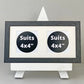 Suits Two 4x4" photos. 15x30cm. Wooden Multi Aperture Frame - PhotoFramesandMore